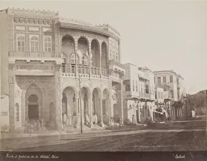 Cairo Prints: Public Fountain and School, Cairo, 19th century. Creator: Pascal Sebah