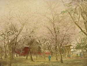 Albumen Print Hand Colored Prints: Public Garden Uyeno Tokio, 1865. Creator: Unknown
