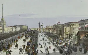 Beggrov Prints: Public merry-making on the Admiralty Square in Saint Petersburg