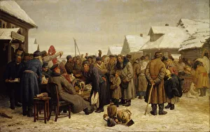 The Itinerants Prints: Public property auction for the arrears. Artist: Maximov, Vasili Maximovich (1844-1911)
