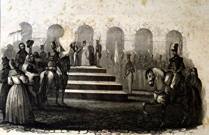 Public reading of the proclamation of Elizabeth II as Queen of Spain under the regency