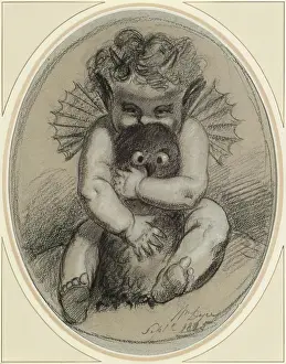 Charcoal Prints: Puck, 1825. Creator: William Dyce