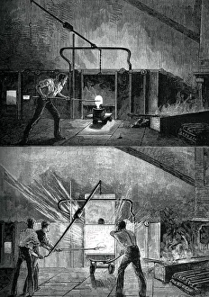 Smelting Prints: Puddlers at work, c1880. Artist: Swain