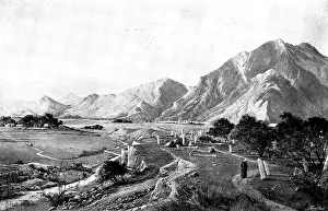 The Pudja Mountain and the Raneezai and Baneezai Country, from near Baboozai, 1895. Creator: George Meisenbach
