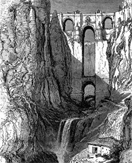 Puente Nuevo, Ronda, Spain, 19th century. Artist: Harry Fenn Puente Nuevo, Ronda, Spain, 19th century. Artist: Harry Fenn