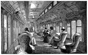 Pullman drawing room car on the Midland Railway, England, 1876