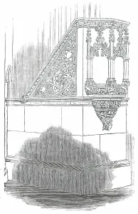 Pulpit Prints: The Pulpit, Church of St. Stephen, Rochester-Row, Westminster, 1850. Creator: Unknown