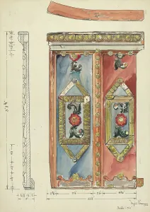Pulpit Prints: Pulpit - San Buenaventura Mission, 1935/1942. Creator: Dayton Brown