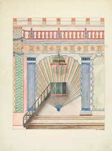 Miller Randolph F Prints: Pulpit and Wall Painting, 1937. Creator: Randolph F Miller
