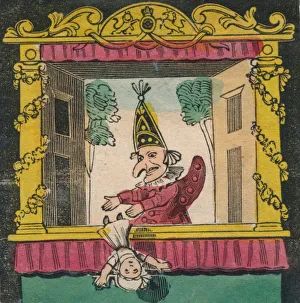 Mr Punch Gallery: Punch dropping the baby, late 18th-early 19th century? Creator: Unknown