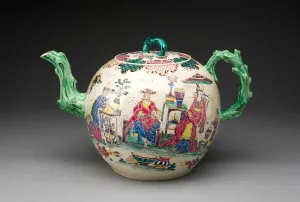 Punch Pot, Staffordshire, 1755/65. Creator: Staffordshire Potteries Punch Pot, Staffordshire, 1755/65. Creator: Staffordshire Potteries