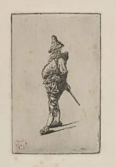 Henri Charles Guérard French Prints: Punchinello, after Meissonier, 1876. Creator: Henri Charles Guerard (French, 1846-1897)