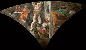 Buonarroti Gallery: Punishment of Haman (Sistine Chapel ceiling in the Vatican), 1508-1512