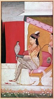 Images Dated 16th May 2018: Punjabi illustration of a lady with a hawk