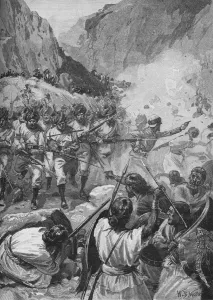 The Punjaubees, After Firing A Volley, Rushed Down And Charged Them With The Bayonet, c1897 The Punjaubees, After Firing A Volley, Rushed Down And Charged Them With The Bayonet, c1897