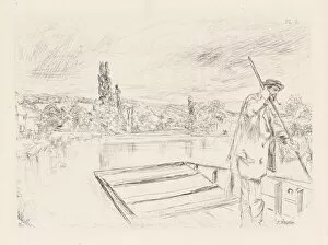 Punting Gallery: The Punt, 1861 (published 1862). Creator: James Abbott McNeill Whistler