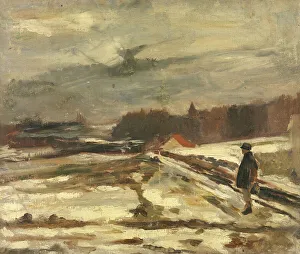 Pupil in the Snow, c1860-1900. Creator: Constantin Emile Meunier