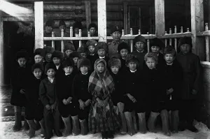Yakutia Prints: Pupils of the parish school, 1890. Creator: Unknown