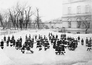 Bulla Gallery: Pupils of the Smolny Institute for Noble Maidens at at Winter Walk, c. 1913