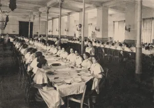 Pupils of the Smolny Institute for Noble Maidens in the canteen, 1889. Artist: Anonymous Pupils of the Smolny Institute for Noble Maidens in the canteen, 1889. Artist: Anonymous