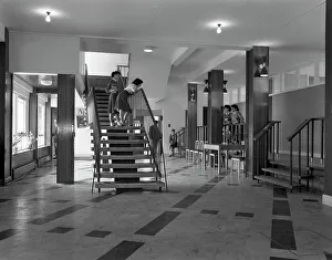 Pupils talking on a stairway, Tapton Hall Secondary Modern School, Sheffield, South Yorkshire, 1960