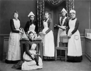 Domestic Help Prints: Pupils at Uppsala Housekeeping School, 1890-1899. Creator: Henri Osti