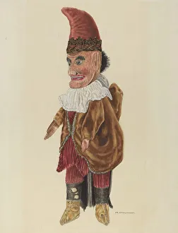 Punchinello Prints: Puppet: Punch, c. 1937. Creator: Edward Strzalkowski