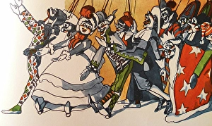 Harlequin Prints: Puppets, 1911. Creator: Attilio Mussino