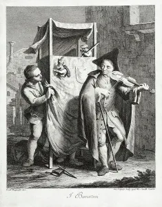 Puppets Prints: The Puppets, c1764. Creator: Giovanni Volpato