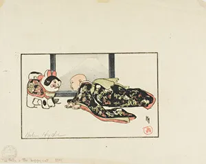 Puppy Gallery: The Puppy-Cat and the Baby, 1904. Creator: Helen Hyde