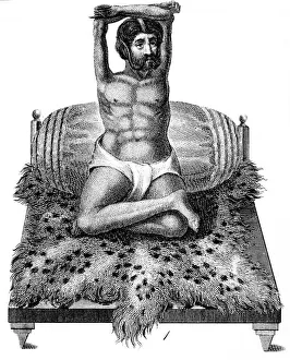 Holy Prints: Purana Puri, Hindu Philosopher, elevating his arms above his head, 1811