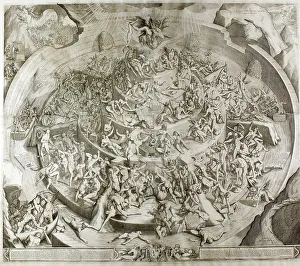 Accident Prints: Purgatorio. Illustration to the Divine Comedy by Dante Alighieri (After drawing by Bernardino Poccet)