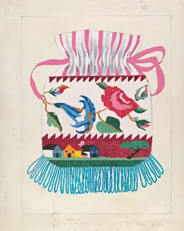 Stitching Prints: Purse, c. 1936. Creator: Mabel Ritter