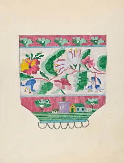 Stitching Prints: Purse, c. 1937. Creator: Mabel Ritter