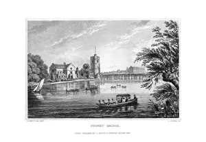 Wandsworth Prints: Putney Bridge, London, 1829. Artist: J Rogers