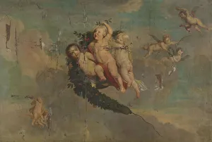 Festoon Prints: Putti with a Festoon, c.1650. Creator: Anon
