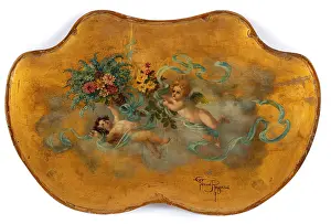Putti and flowers. Creator: Kiyohara, Tama (O'Tama), (Eleonora Ragusa) (1861-1939).<br> Putti and flowers. Creator: Kiyohara, Tama (O'Tama), (Eleonora Ragusa) (1861-1939)