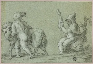 Goatherd Prints: Putti as Goatherds, n.d. Creator: Unknown