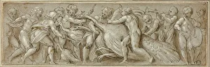 Lead White Prints: Putti with Peacocks and Musical Instruments