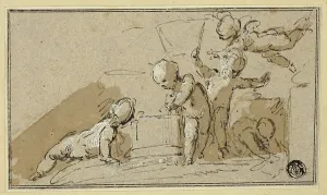 Wit Jacob De Prints: Five Putti at Play, n.d. Creator: Jacob de Wit
