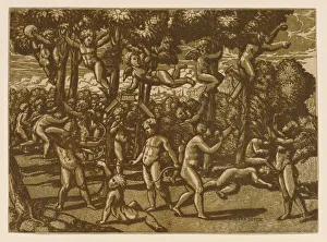 Putti Playing (After Raphael), 1544. Creator: Monogrammist NDB (active c. 1520-1550)