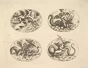 Christoph Gallery: Putti with Sea Monsters, plates from the Neue Grotessken Buch, 1610