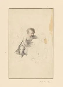 Eros Prints: Three putti with a torch, eagle and bow, 1800-1900. Creator: Anon