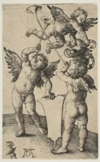 Trumpets Gallery: Three Putti with Trumpets, ca. 1500. Creator: Albrecht Durer