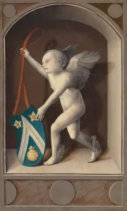 Putto with Arms of Jacques Coene [reverse], c. 1513. Creator: Bernaert van Orley