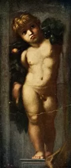 Putti Collection: Putto with Garland, c1510, (c1912). Artist: Raphael