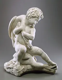 Statuette Prints: Putto and Two Geese, c.between 1550 and 1560. Creator: Circle of Niccolo Tribolo