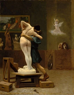 Roman Mythology Collection: Pygmalion and Galatea, c. 1890. Artist: Gerome, Jean-Leon (1824-1904)