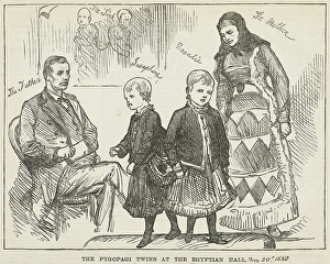 Parents Prints: The Pyopagi Twins shown at Egyptian Hall, 1880. Creator: Unknown