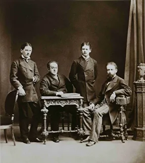 Pyotr Ilyich Tchaikovsky (right) with his Brothers Modest and Anatoly and N. D. Kondratyev, 1875